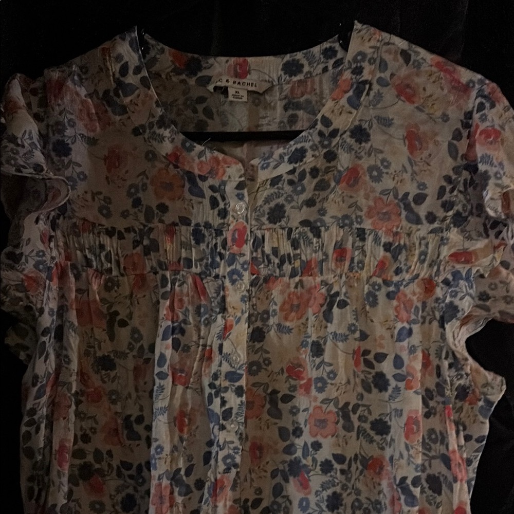 Floral Ruffle Blouse